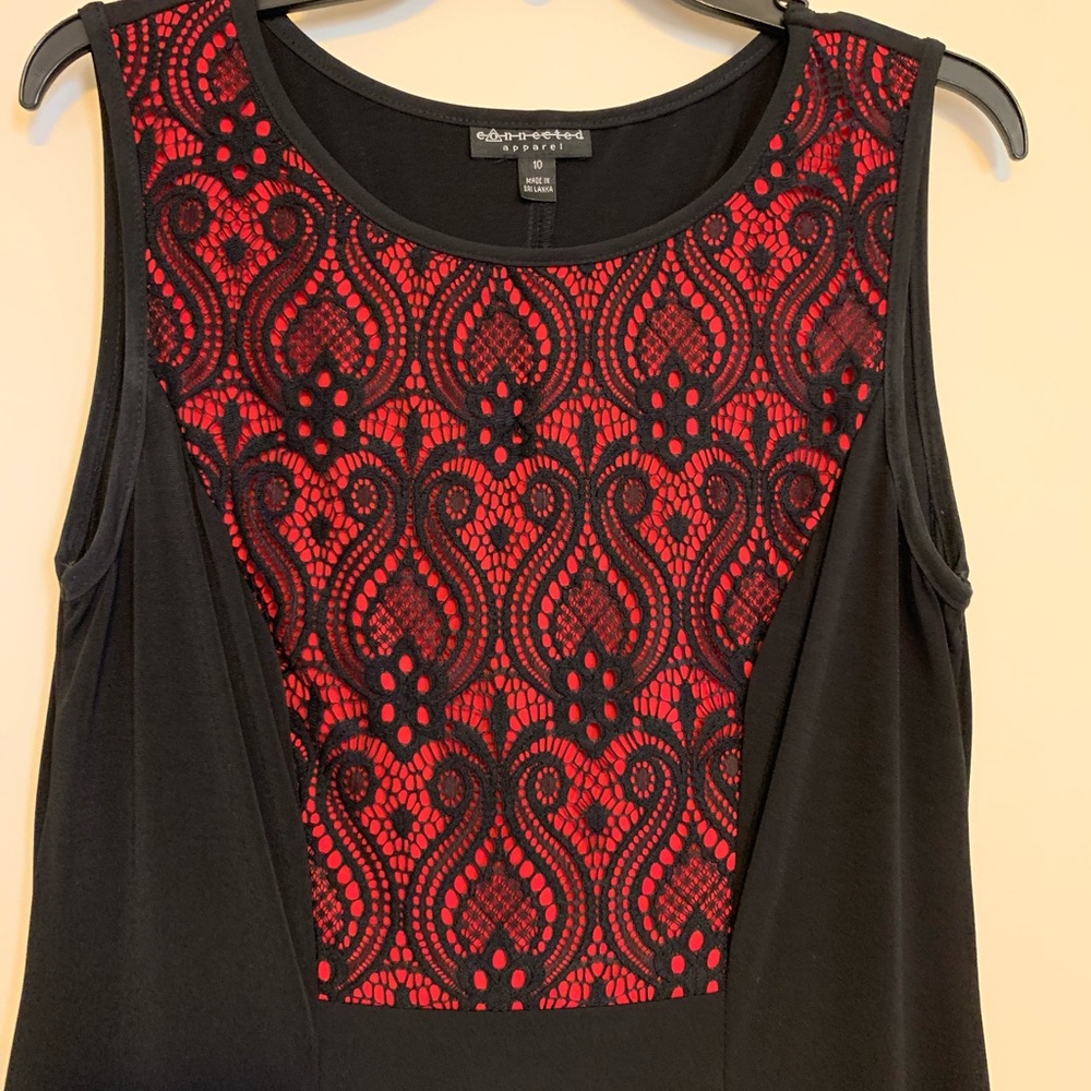 Black/Red Floor Length Evening Gown